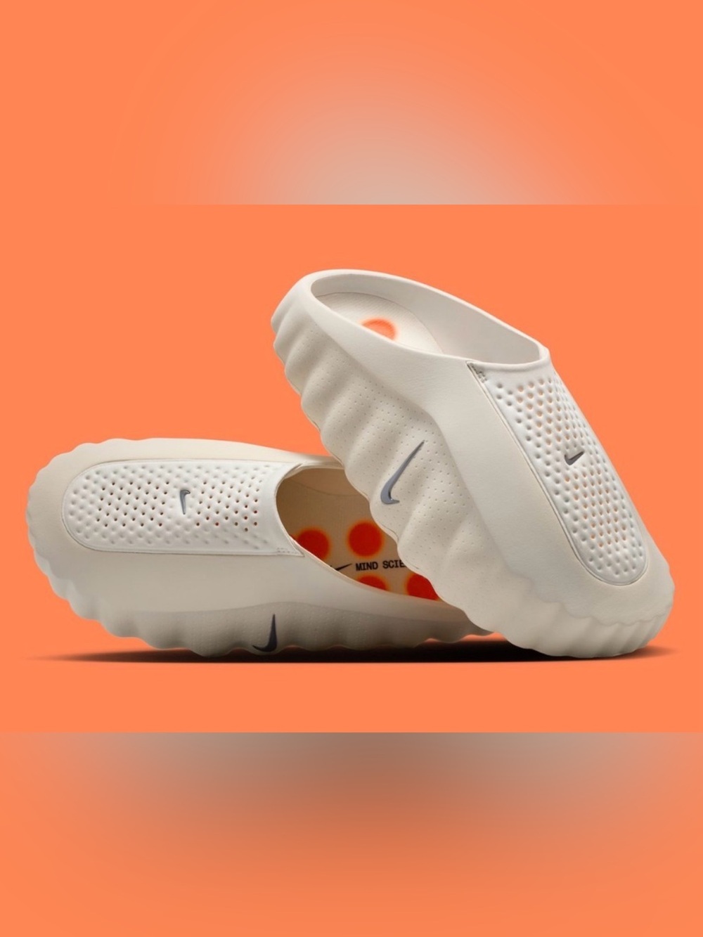 Nike Mind 001 Mule White Orange Men’s Slip On Casual Comfort Sneakers